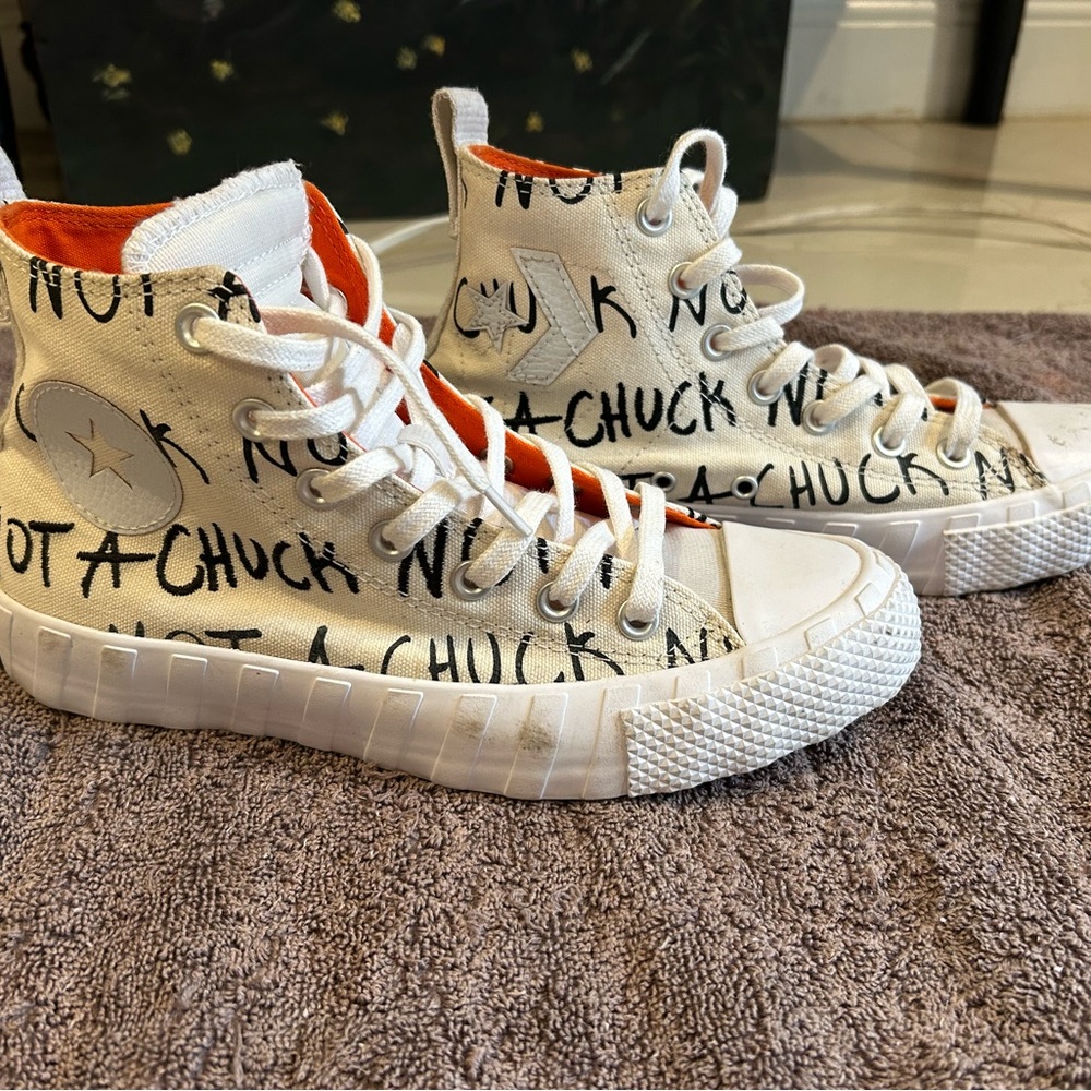 Converse UNT1TL3D high ‘not a chuck’ kids size 6 white graphic streetwear shoe